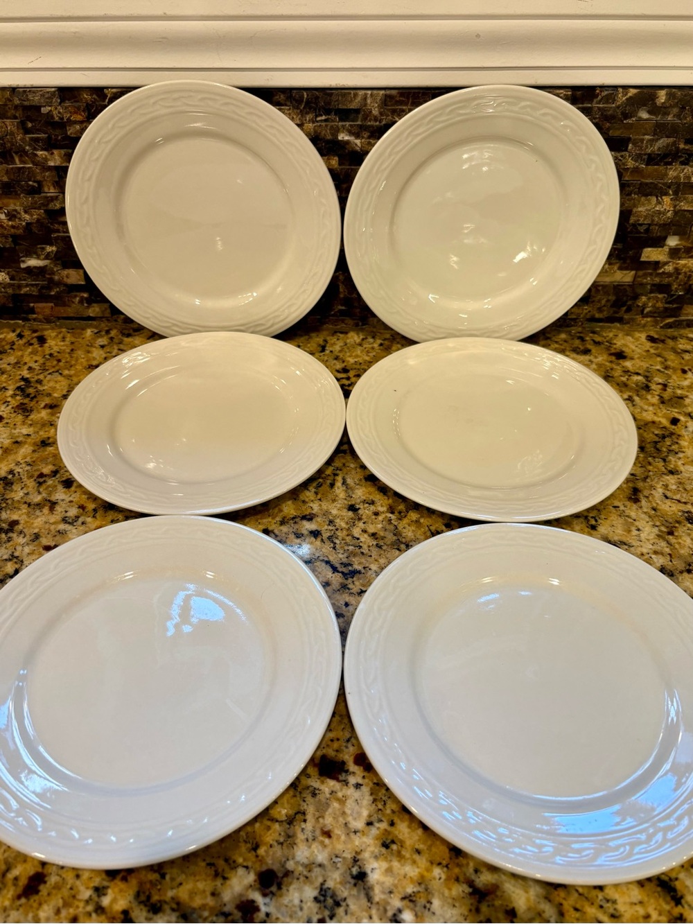 Gala Salad Plate By Block~ Set of 6 Braided Scroll Border 7.75 inches